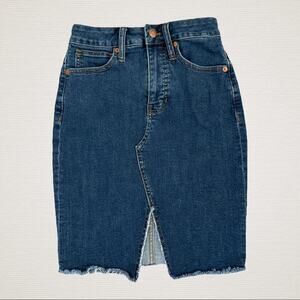 Madewell Stretch Denim Pegged Skirt Womens 23 Bellhaven Wash Cutout Edition